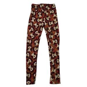 LuLaRoe Hedgehog Leaves Fall Leggings Brown Unicorn Print Womens OS One Size